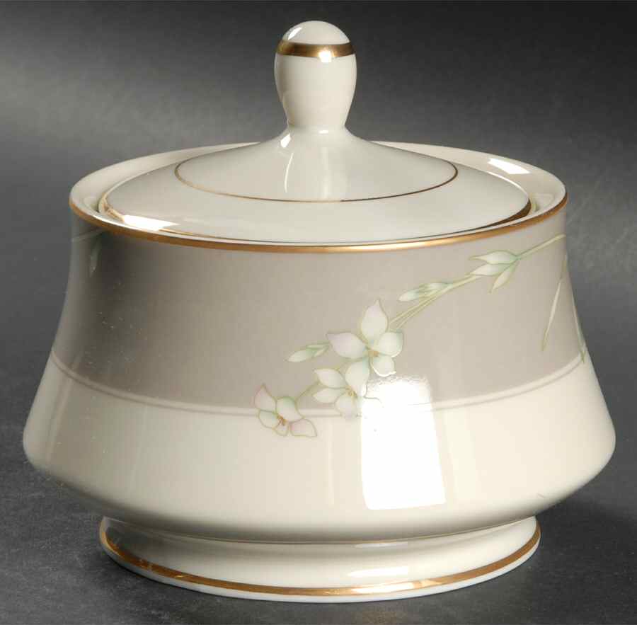 Elegance Grey Sugar Bowl & Lid by Mikasa-1