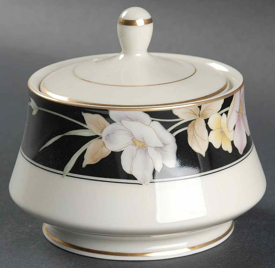 Elegance Black Sugar Bowl & Lid by Mikasa-1