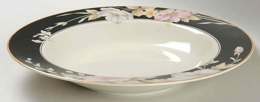 Elegance Black Rim Soup Bowl by Mikasa-1