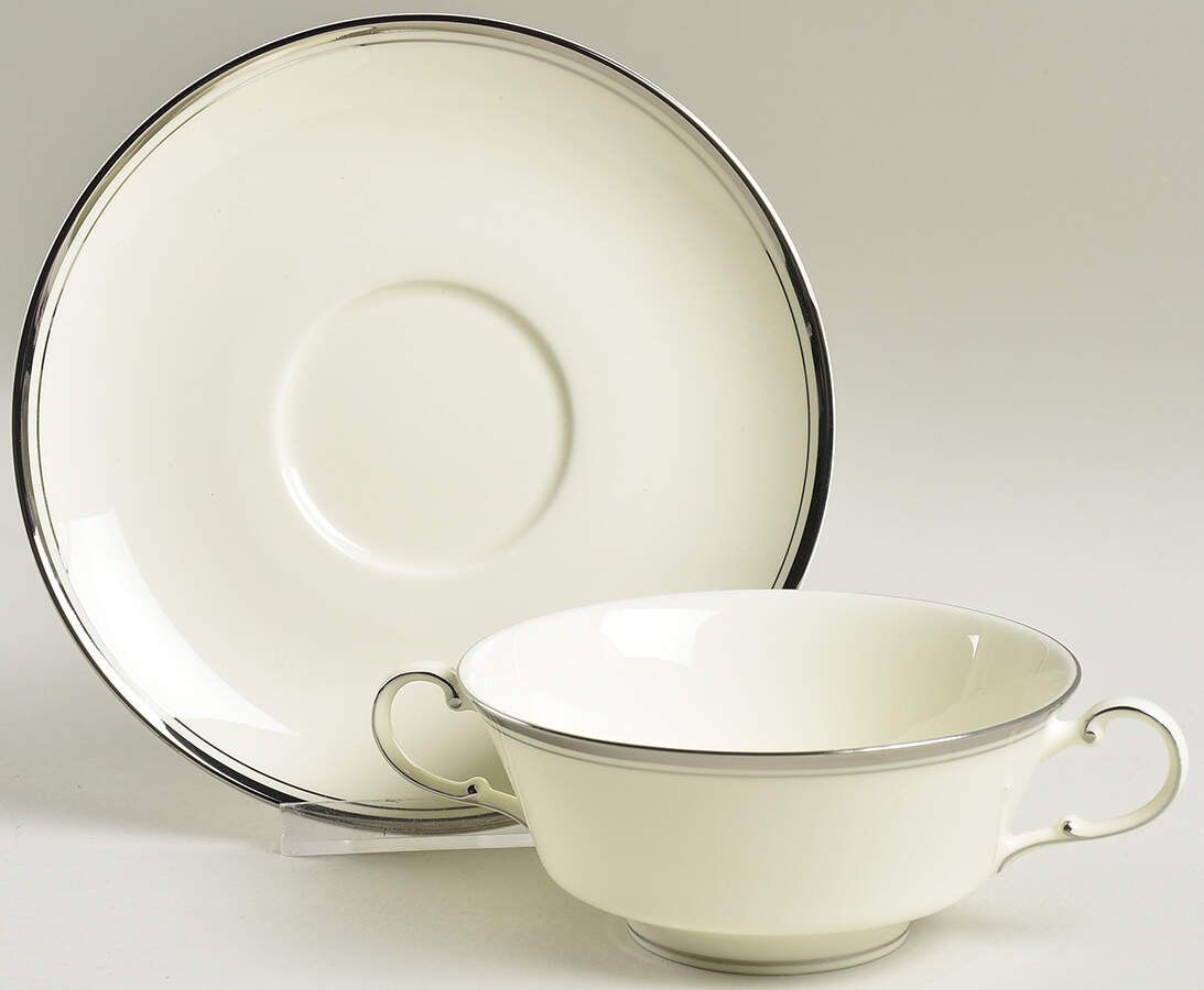 Elite Footed Cream Soup Bowl & Saucer Set by Mikasa-1