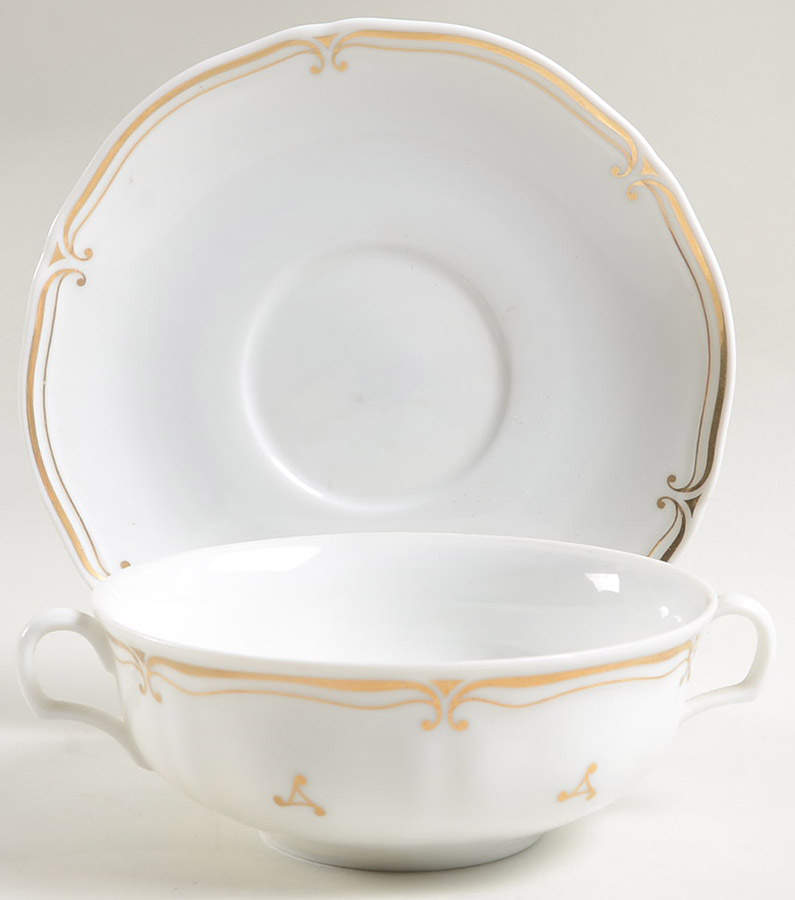 Embassy Flat Cream Soup Bowl & Saucer Set by Mikasa-1