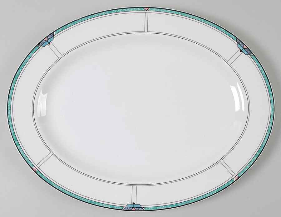 Emerald Cove 14" Oval Serving Platter by Mikasa-1