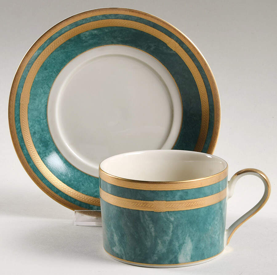 Emerald Florentine Flat Cup & Saucer Set by Mikasa-1