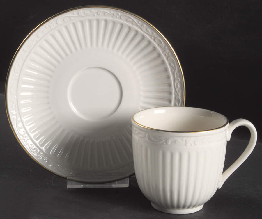Empire Gold Footed Cup & Saucer Set by Mikasa-1