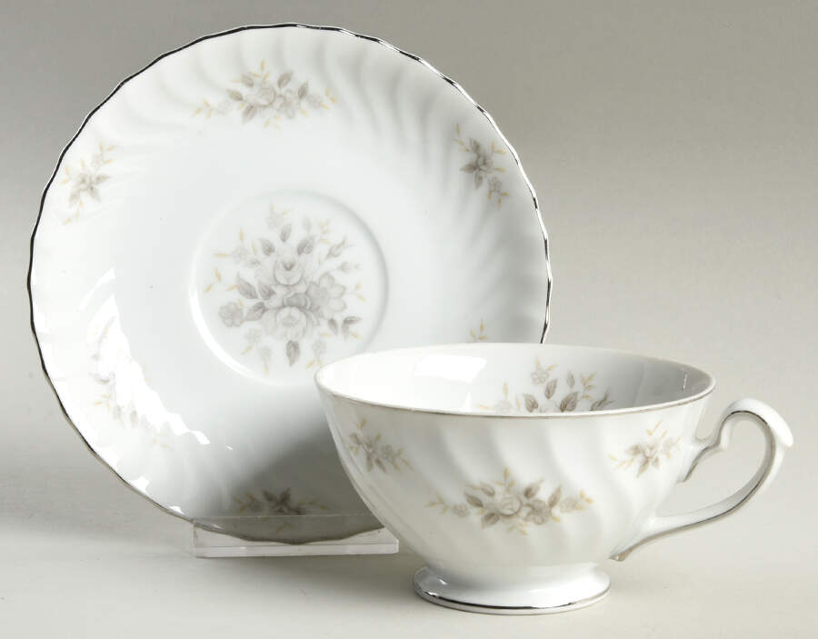 Empire Rose Footed Cup & Saucer Set by Mikasa-1