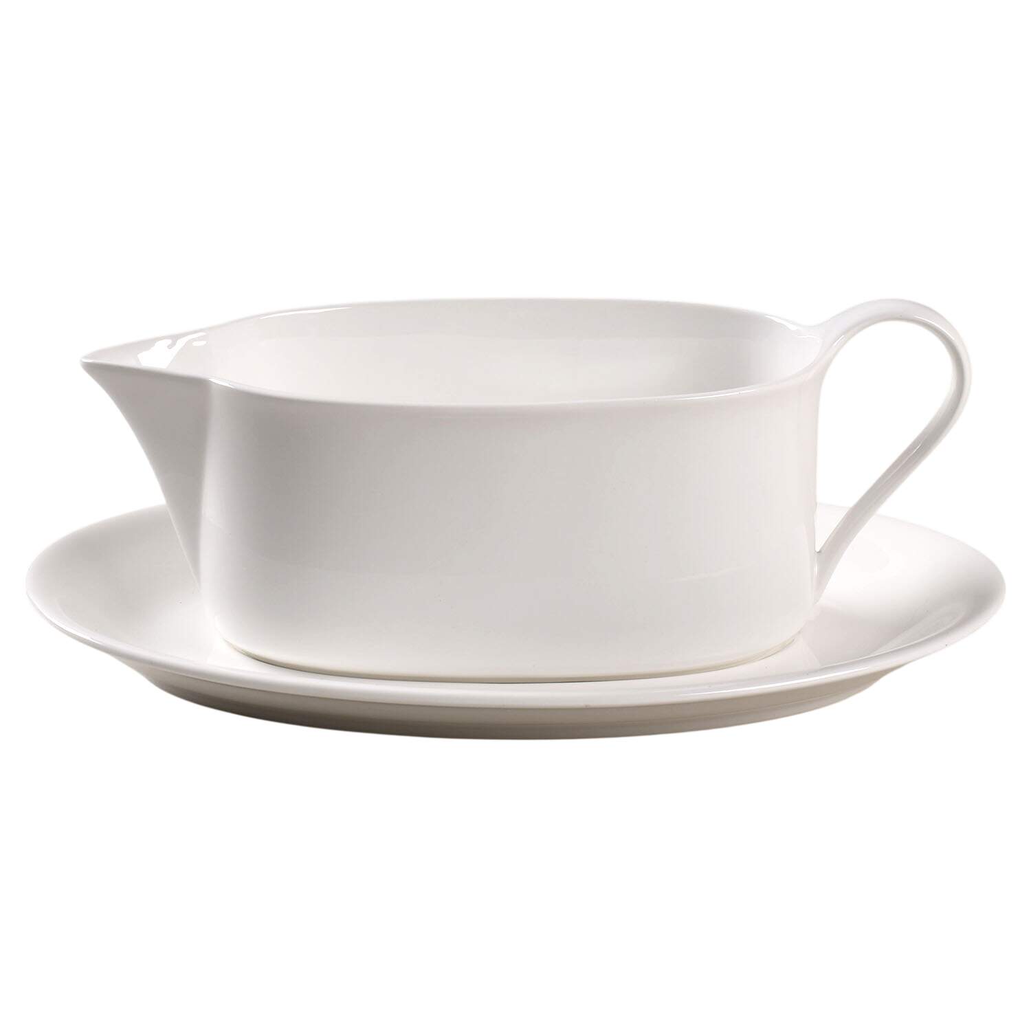 Embassy White Gravy Boat & Underplate by Mikasa-1