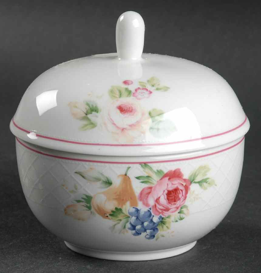 English Bouquet Sugar Bowl & Lid by Mikasa-1
