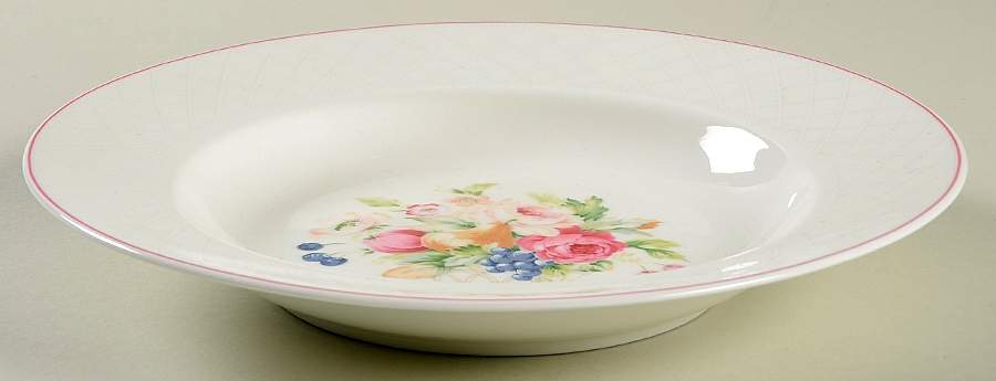 English Bouquet Rim Soup Bowl by Mikasa-1