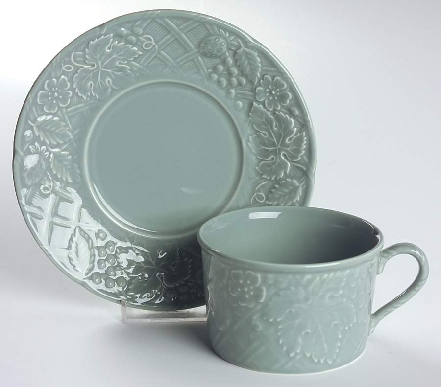 English Countryside Celadon Flat Cup & Saucer Set by Mikasa-1