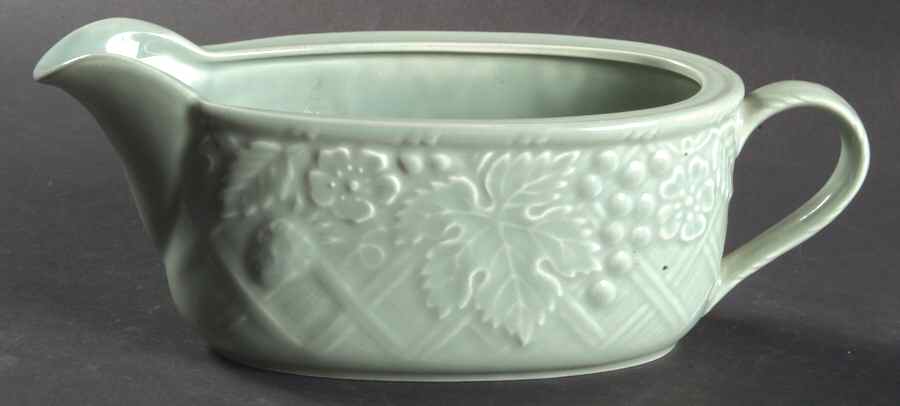 English Countryside Celadon Gravy Boat by Mikasa-1