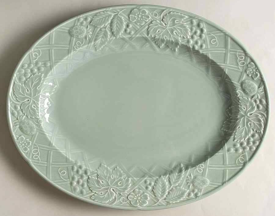 English Countryside Celadon 14" Oval Serving Platter by Mikasa-1