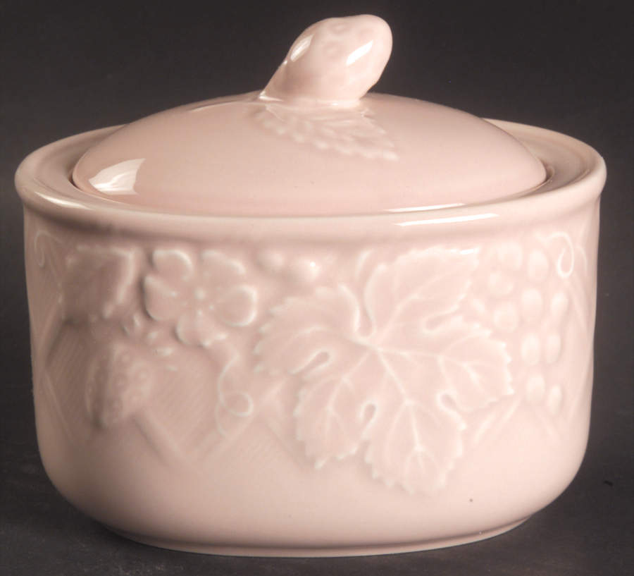 English Countryside Pink Sugar Bowl & Lid by Mikasa-1