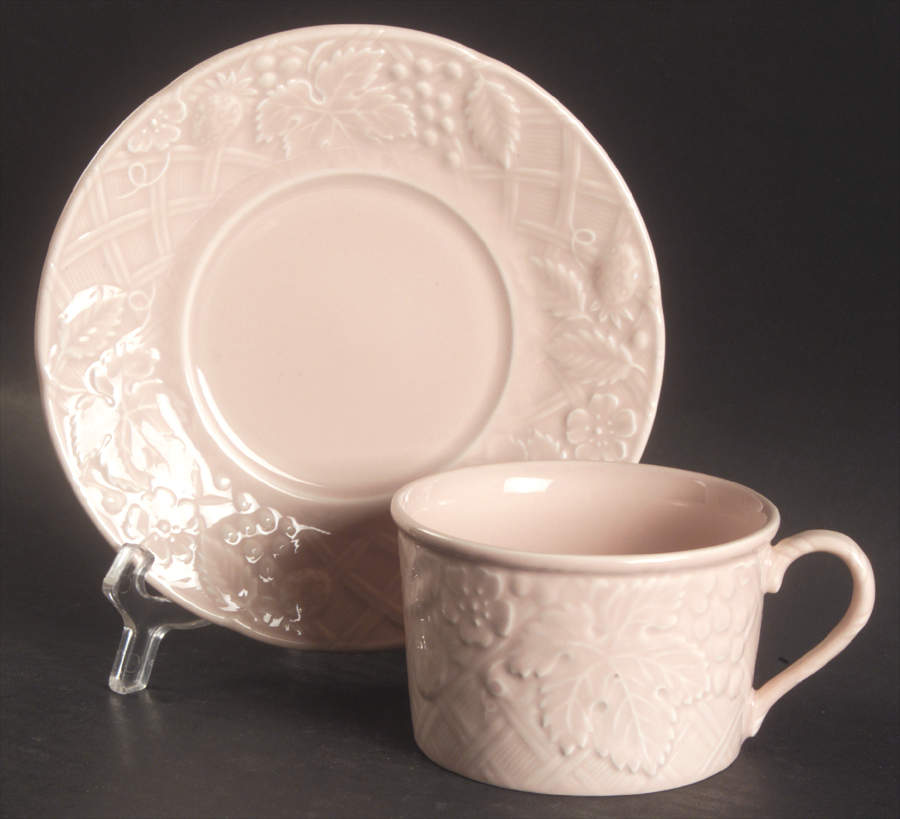 English Countryside Pink Flat Cup & Saucer Set by Mikasa-1