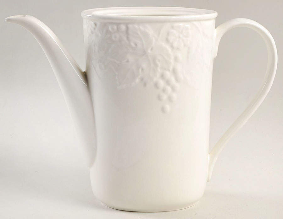 English Countryside White Coffee Pot No Lid by Mikasa-1