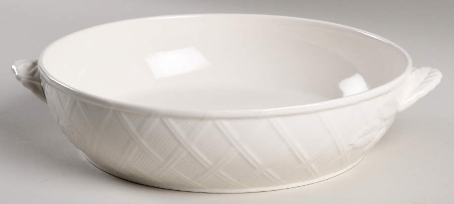 English Countryside White 1.25 Qt Round Casserole No Lid by Mikasa-1
