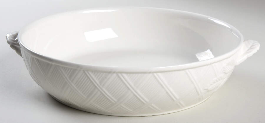 English Countryside White 2 Qt Round Covered Casserole No Lid by Mikasa-1
