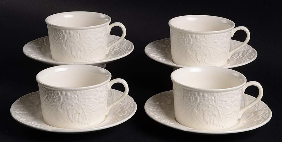 English Countryside White Cup & Saucer Set - Set of 4 by Mikasa-1