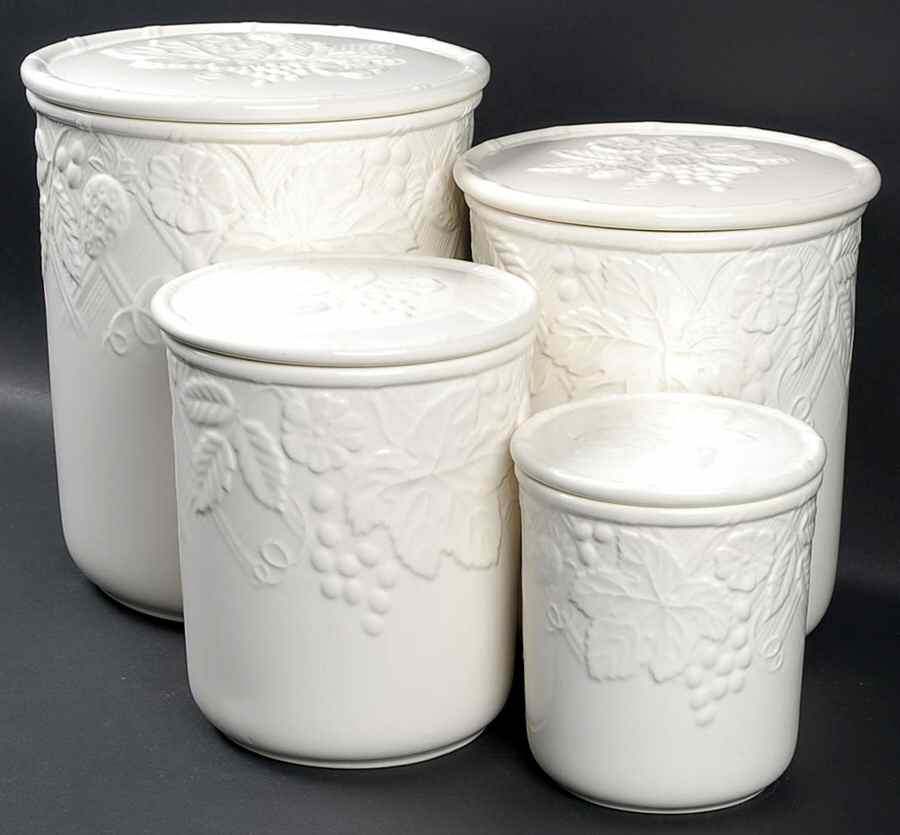English Countryside White (4 Piece) Canister Set (Box Set) by Mikasa-1