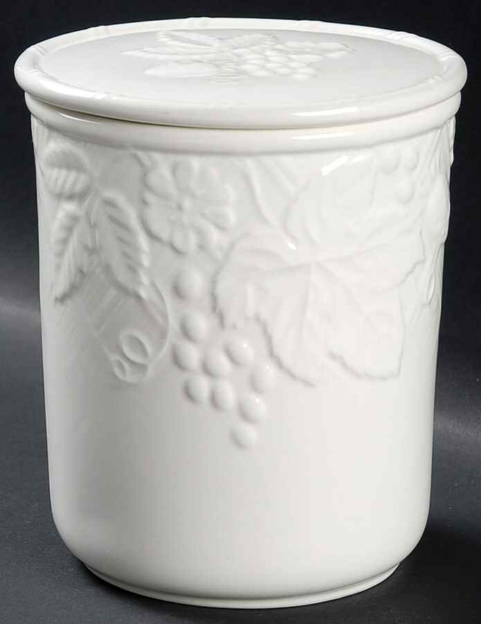 English Countryside White Medium Canister & Lid by Mikasa-1