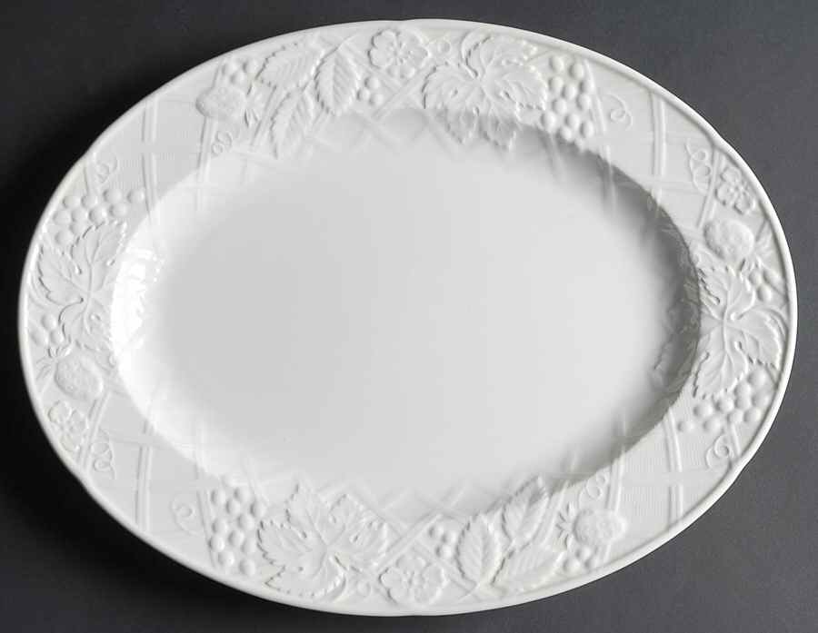 English Countryside White 14" Oval Serving Platter by Mikasa-1