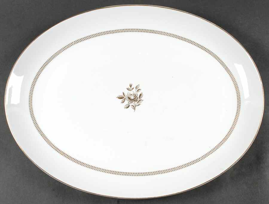 Enchanting Rose 16" Oval Serving Platter by Mikasa-1