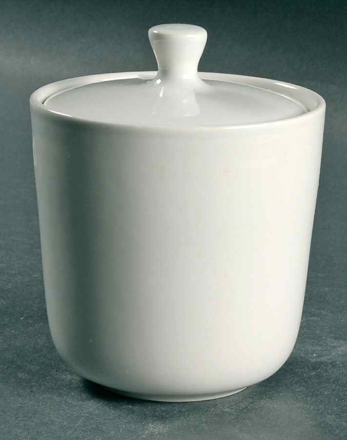 Epiqure White Sugar Bowl & Lid by Mikasa-1