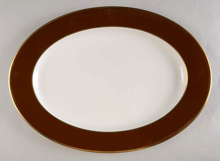 Espresso 17" Oval Serving Platter by Mikasa-1