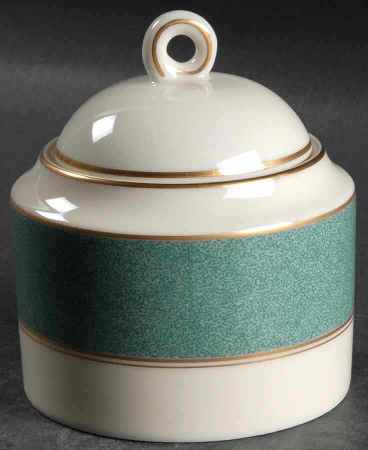 Esquire Teal Sugar Bowl & Lid by Mikasa-1