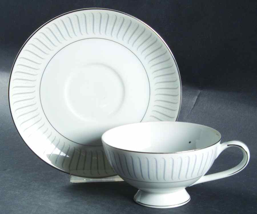 Eternity Footed Cup & Saucer Set by Mikasa-1