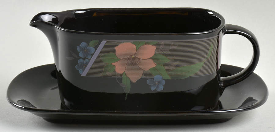 Evening Floret Gravy Boat & Underplate by Mikasa-1