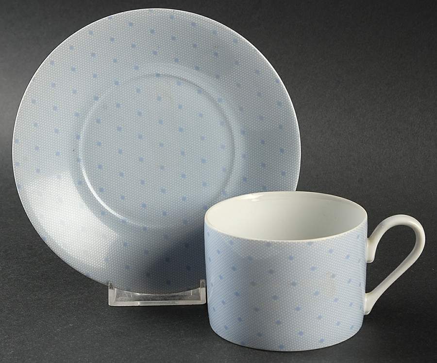 Evening Lace Blue Flat Cup & Saucer Set by Mikasa-1