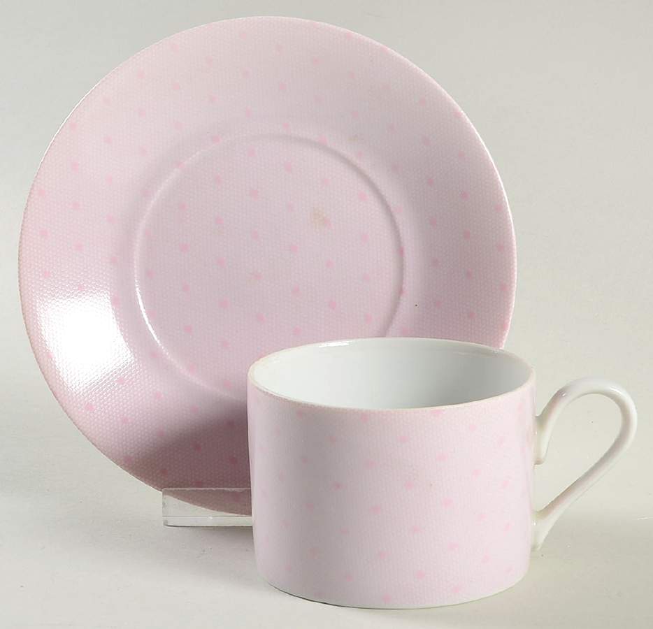 Evening Lace Pink Flat Cup & Saucer Set by Mikasa-1