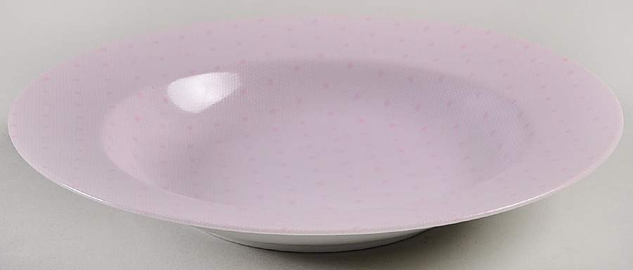 Evening Lace Pink Rim Soup Bowl by Mikasa-1