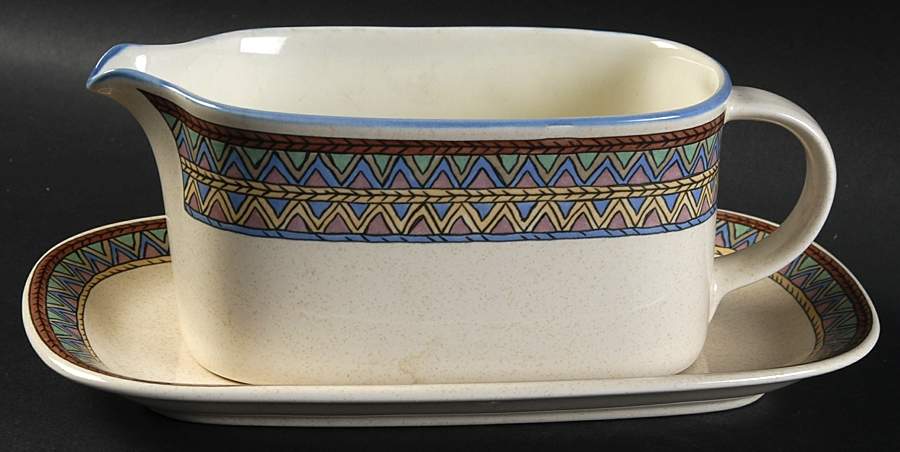 Exotica Gravy Boat & Underplate (Relish/Butter) by Mikasa-1