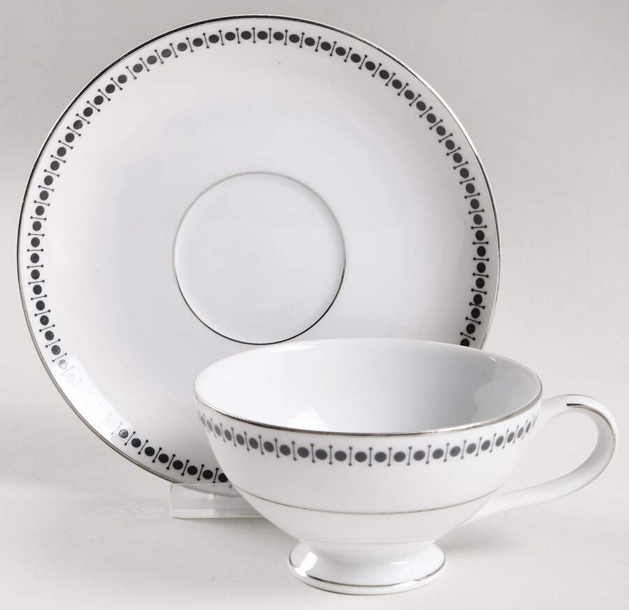 Exquisite Footed Cup & Saucer Set by Mikasa-1