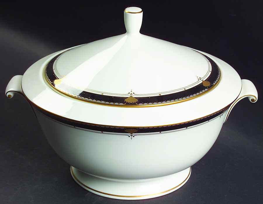 Fanfare Black Round Covered Vegetable by Mikasa-1