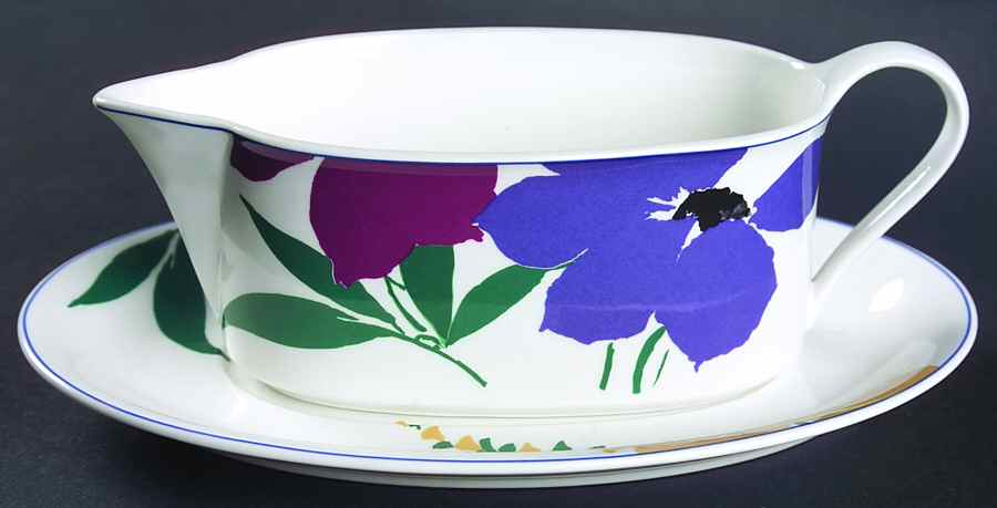 Fantasy Fleur Gravy Boat & Underplate by Mikasa-1