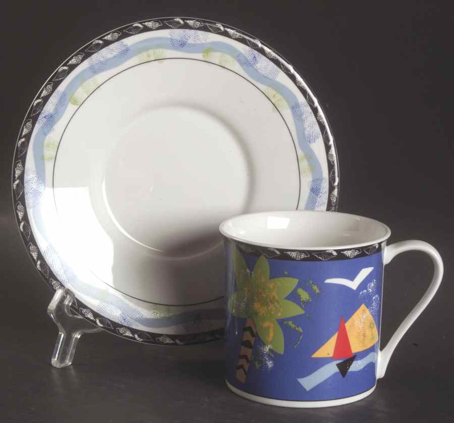Fantasy Isle Flat Cup & Saucer Set by Mikasa-1