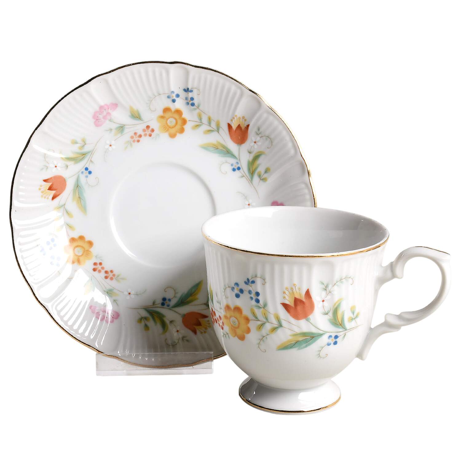 Fanciful Footed Cup & Saucer Set by Mikasa-1