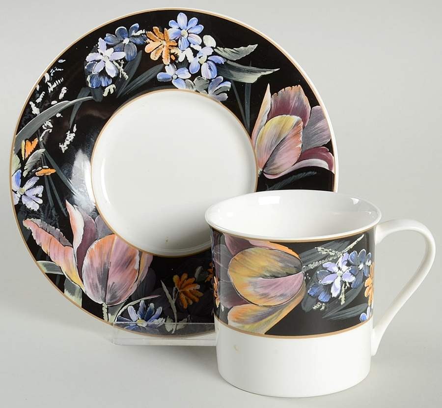 Fantasia Flat Cup & Saucer Set by Mikasa-1