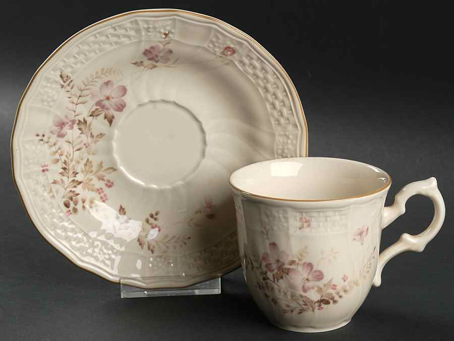 Fern Rose Flat Cup & Saucer Set by Mikasa-1