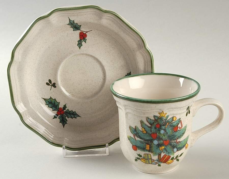 Festive Season Flat Cup & Saucer Set by Mikasa-1