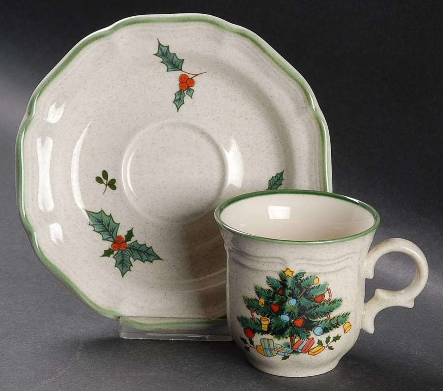 Festive Season Flat Cup & Saucer Set by Mikasa-1