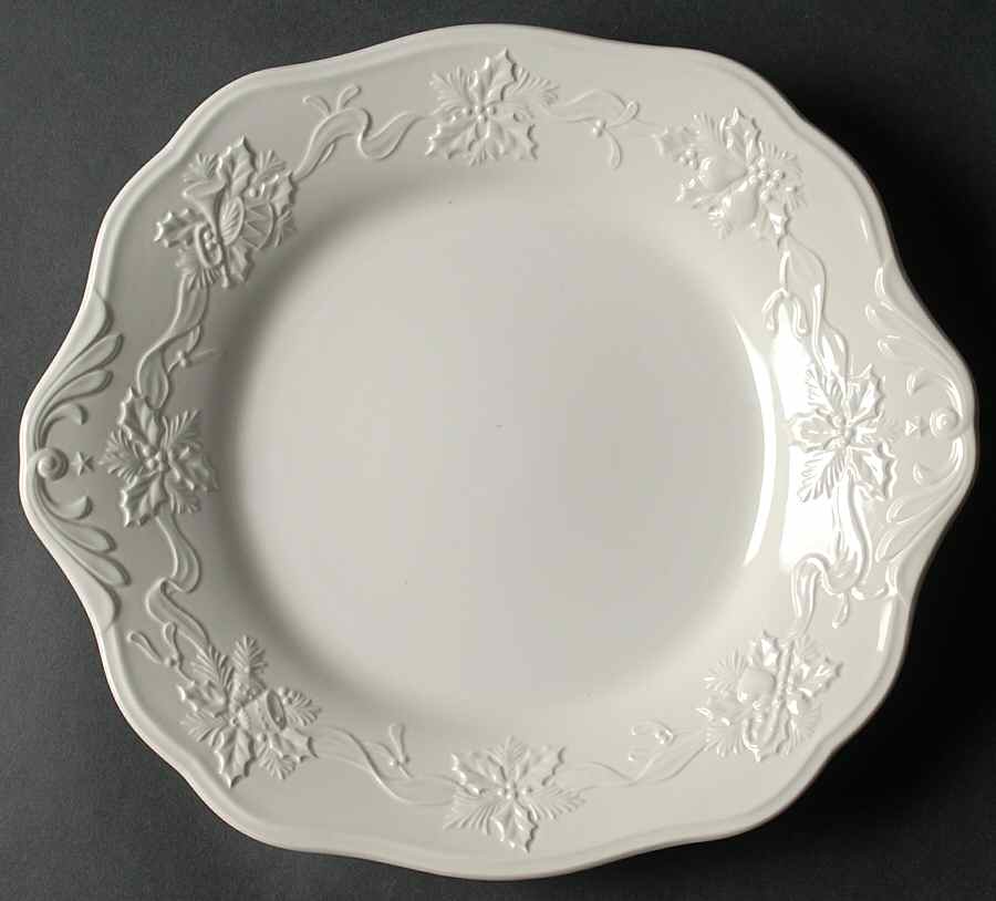 Festive White Handled Cake Plate by Mikasa-1
