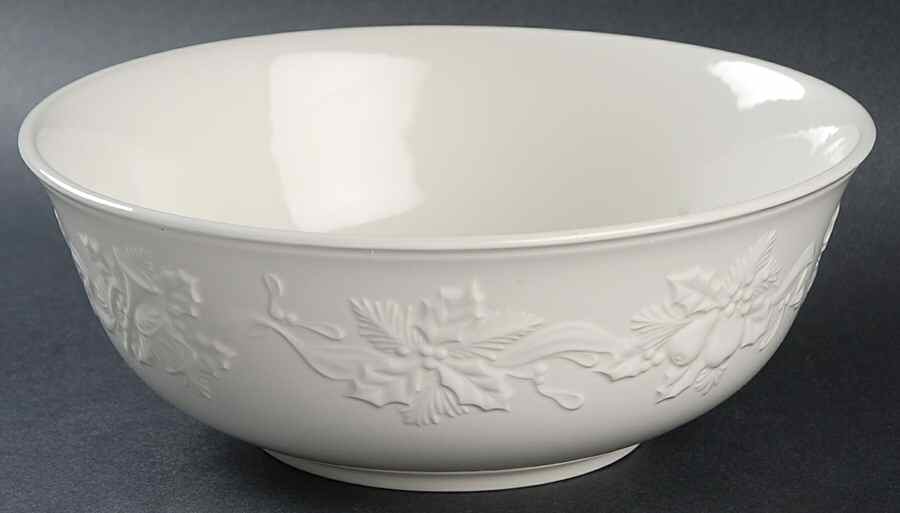 Festive White 8" Round Vegetable Bowl by Mikasa-1