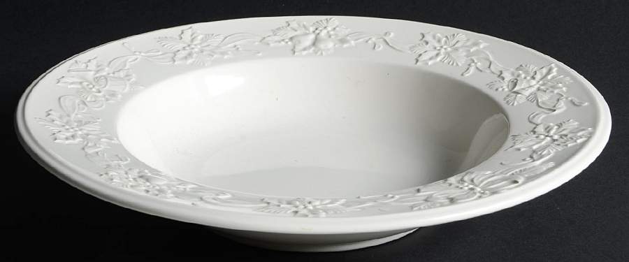 Festive White Large Rim Soup Bowl by Mikasa-1
