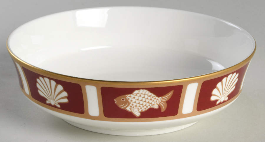 Fish and Shell Blue (Narumi) Coupe Soup Bowl by Mikasa-1
