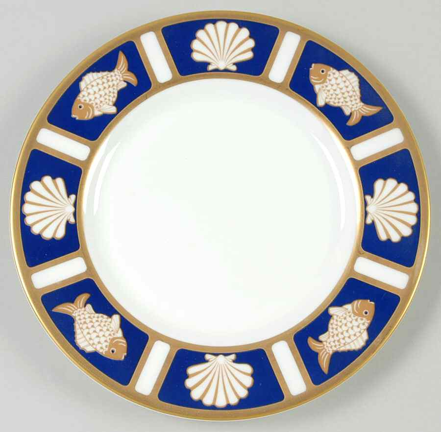 Fish and Shell Blue (Narumi) Bread & Butter Plate by Mikasa-1