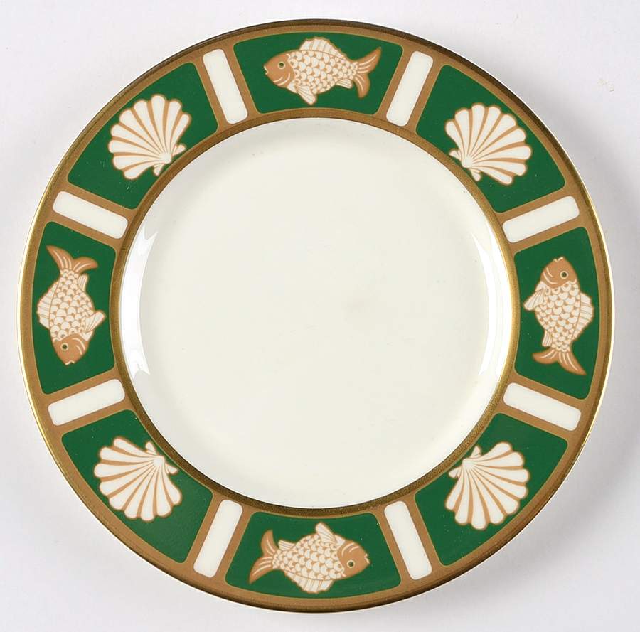 Fish and Shell Green (Narumi) Bread & Butter Plate by Mikasa-1