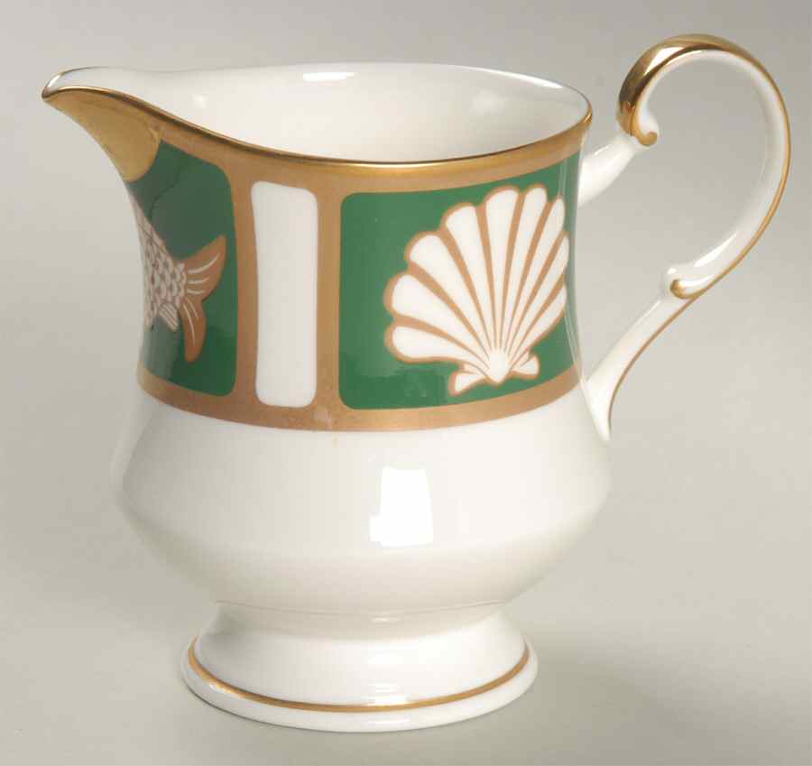 Fish and Shell Green (Narumi) Creamer by Mikasa-1